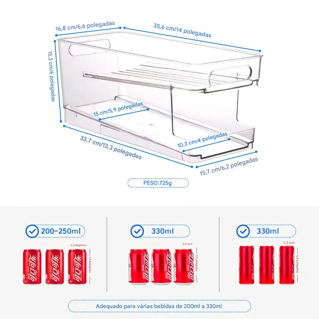 Organizador de Latas para Geladeira Automático - Harmonia do lar