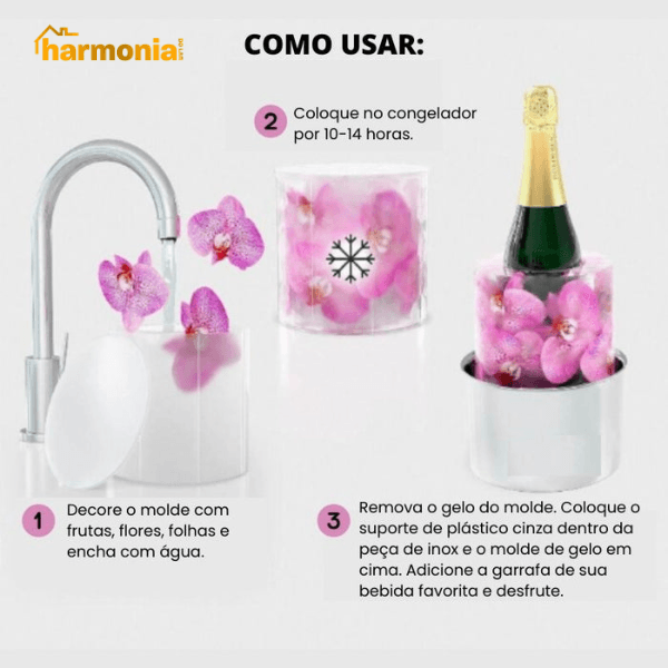 Porta Garrafa de Bebidas | Molde de Gelo Inovador – Resfrie com Estilo - Harmonia do lar