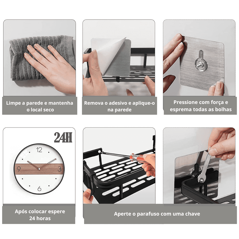 Porta Shampoo para Banheiro Box Suporte Moderno - Harmonia do lar