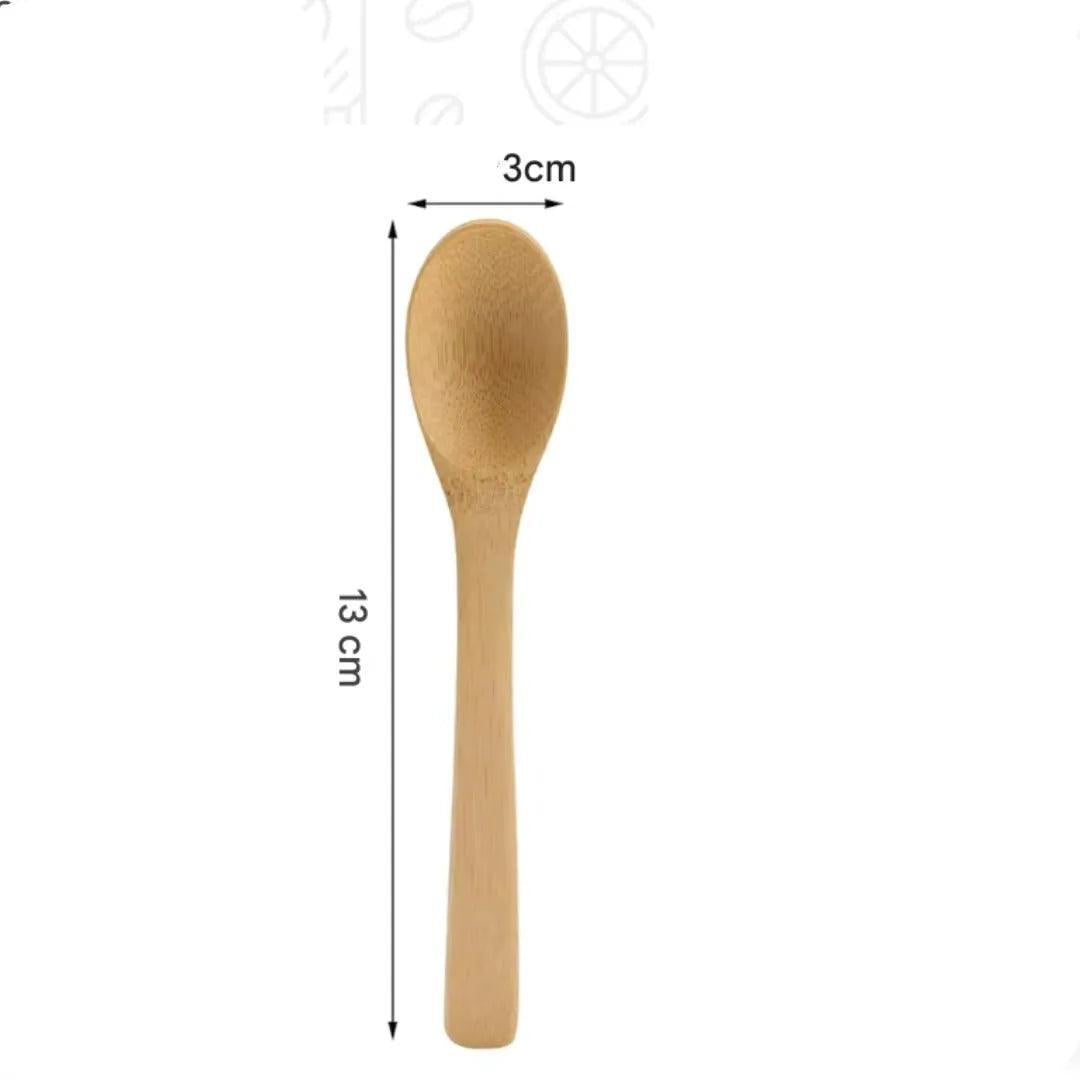 Pote de Vidro com Tampa de Bambu Com Colher - Harmonia do lar