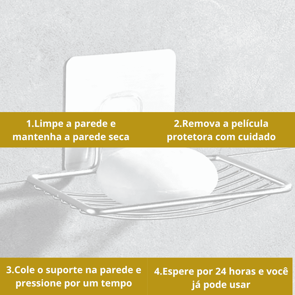 Saboneteira para Banheiro de Parede em Inox - Harmonia do lar