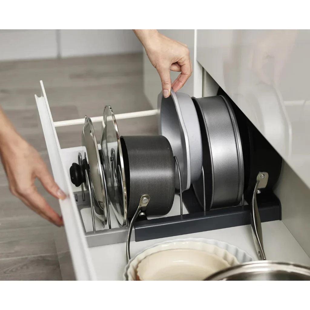 Suporte Organizador de Tampas e Frigideiras de Cozinha - Multiuso - Harmonia do lar